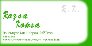 rozsa kopsa business card